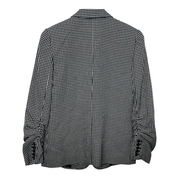 1.STATE Plaid Ruched Sleeve Blazer Women’s Small Black Career Office Checkered - Picture 5 of 10